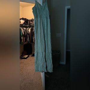 Sage green/White full length Jumpsuit